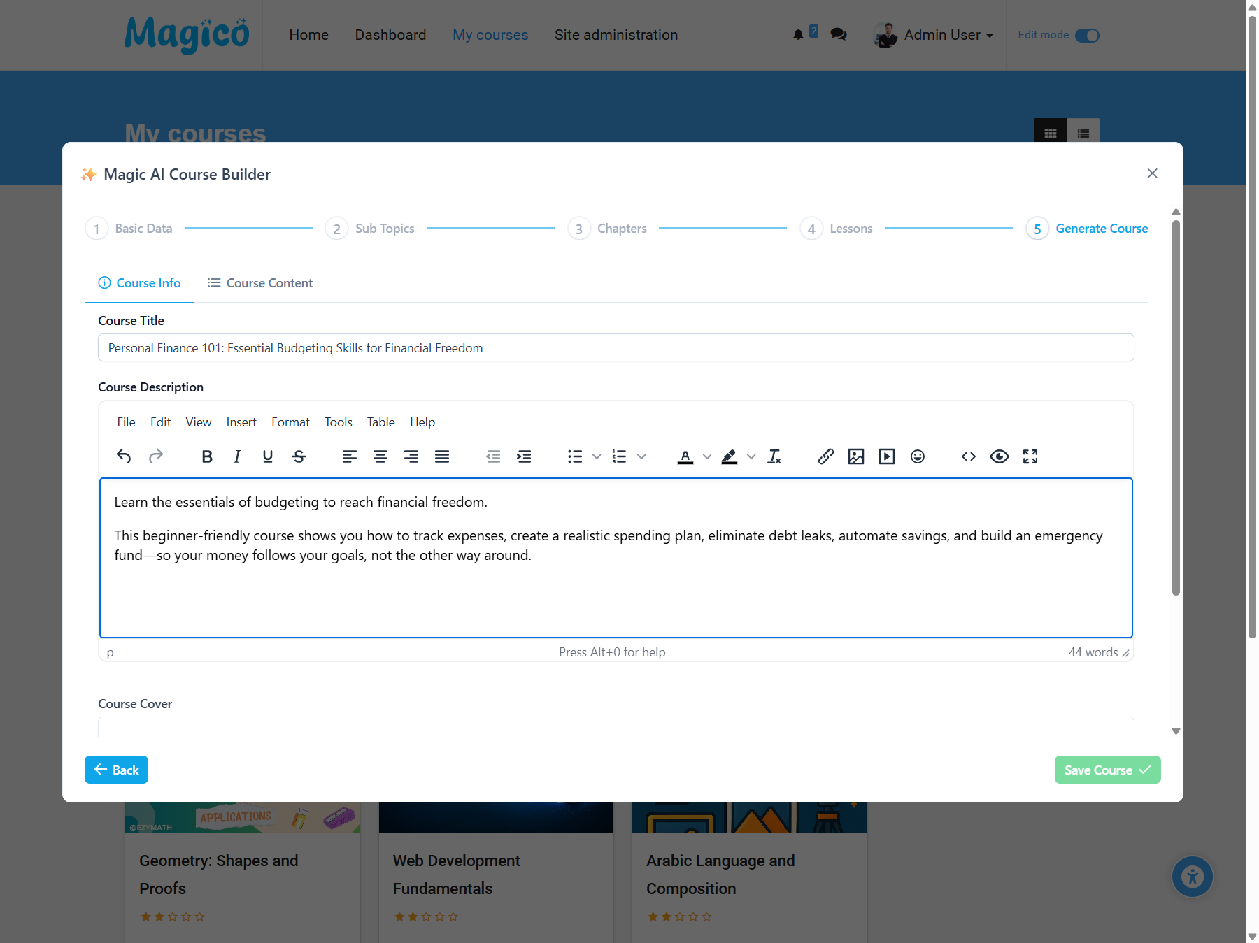 Magic LMS AI Course Builder 4