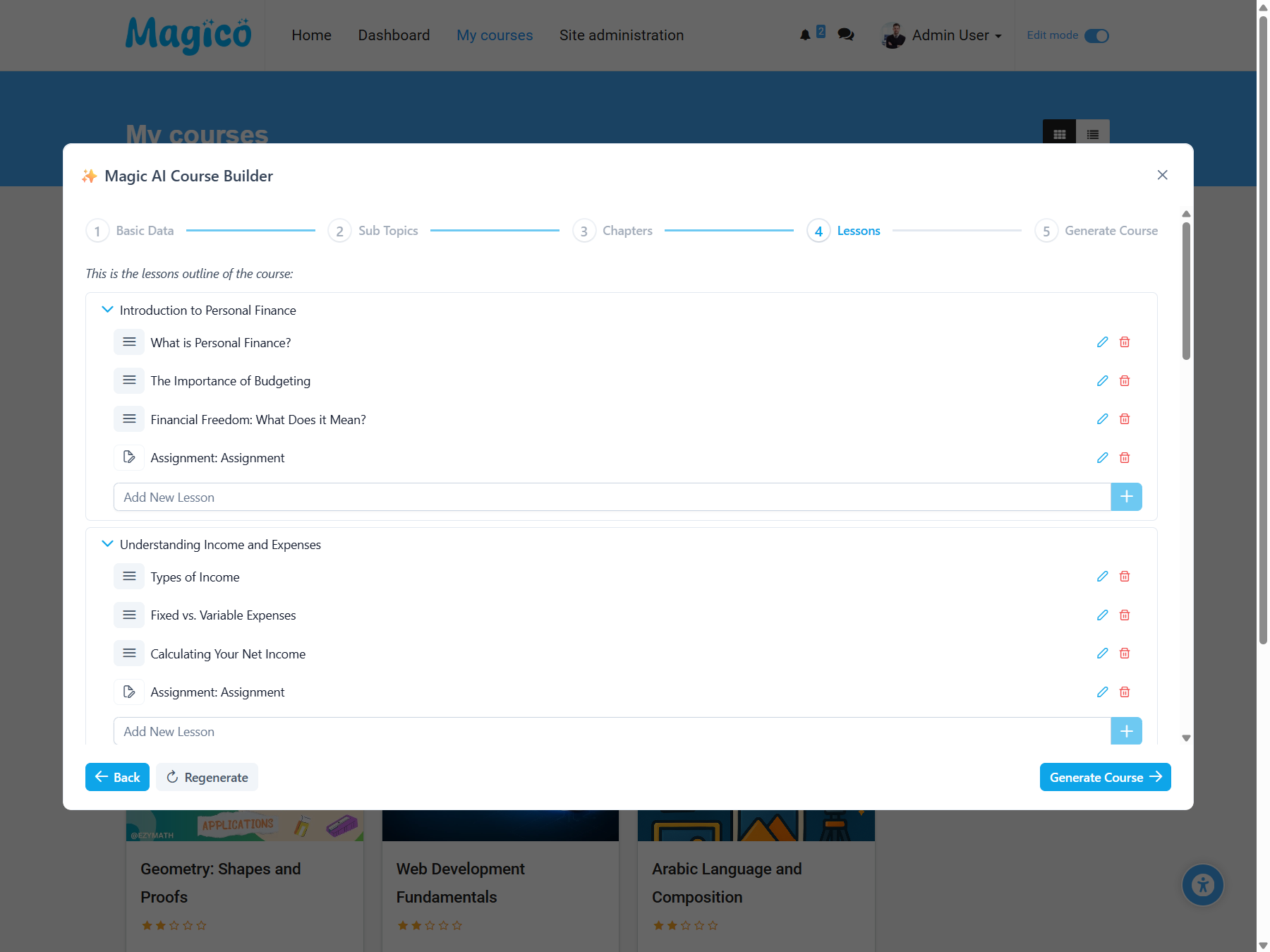 Magic LMS AI Course Builder 2