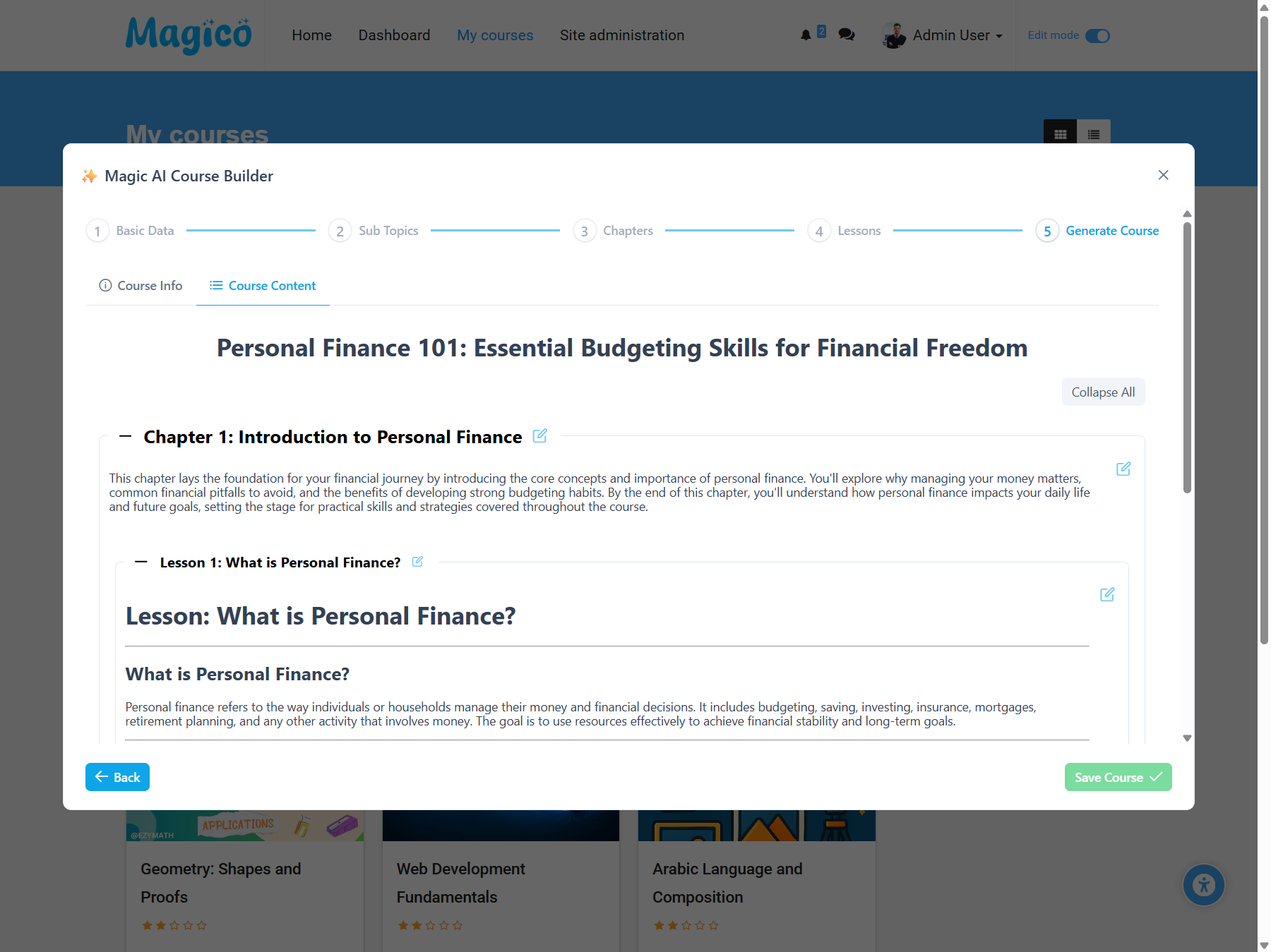 Magic LMS AI Course Builder 3